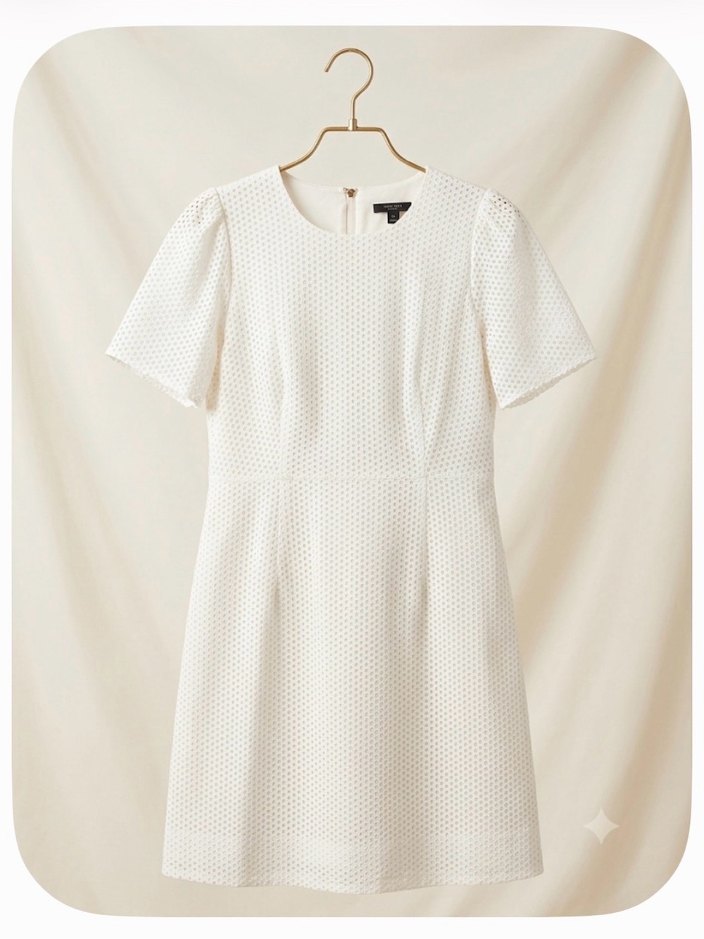 JCrew White Eyelet Dress Flutter Sleeves sz 10 Great Graduation or White Party